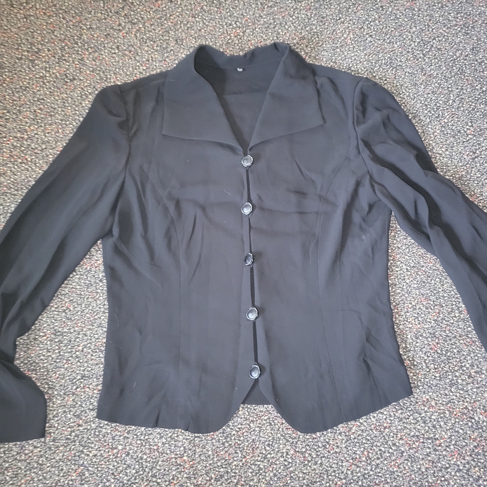 Black Button Down Shirt with Tailored Fit and Lapels